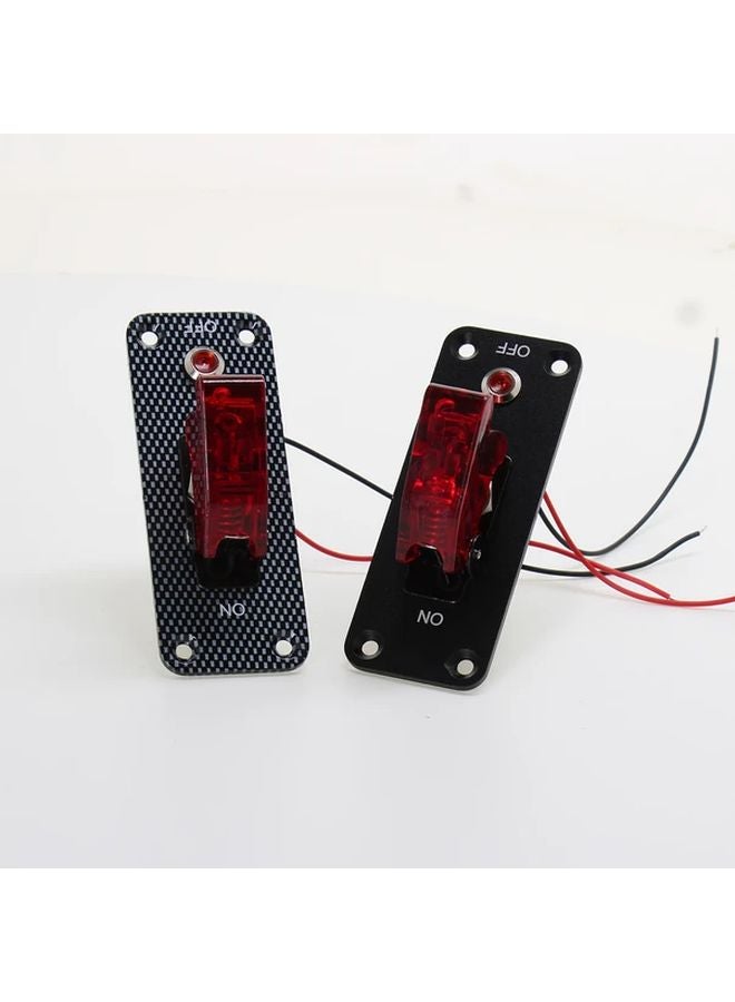 لوح الألومنيوم الأسود 12 فولت مفتاح تشغيل/إيقاف تبديل لوحة الإشعال مع ضوء مؤشر LED للسيارات سباقات القوارب المركبات الترفيهية - Image 1